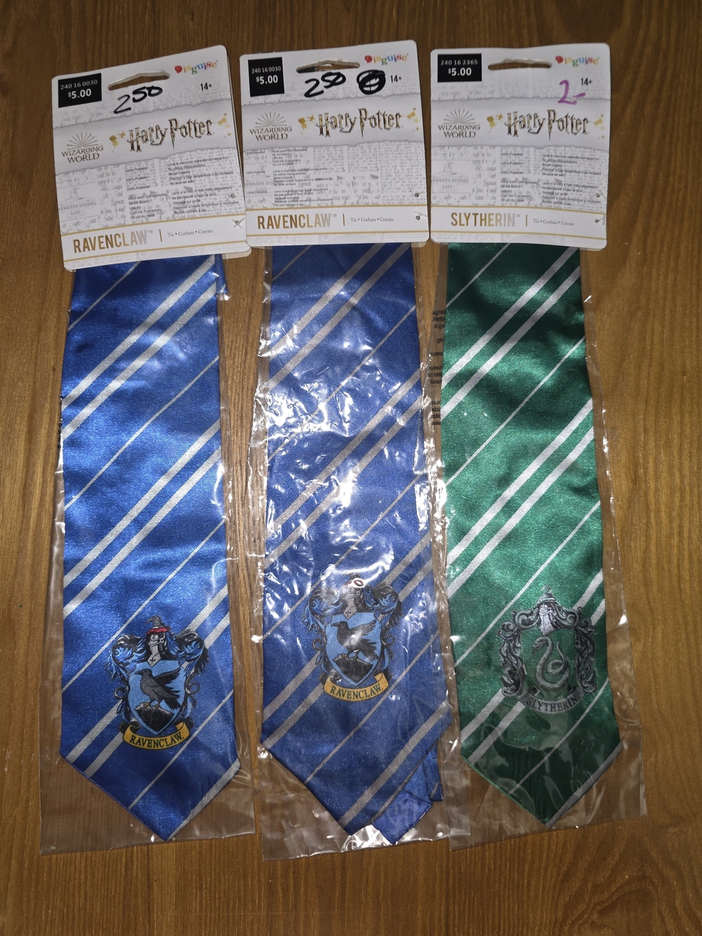Harry Potter Costume Ties NWT Lot of 3 Ravenclaw & Slytherin Disguise